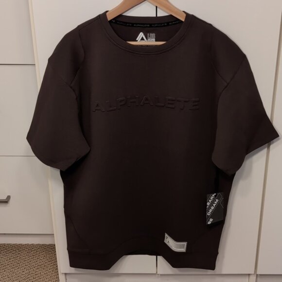 Alphalete NWT ELMTS Half Sleeve Pullover Fudge Brown Men's L - Picture 1 of 7